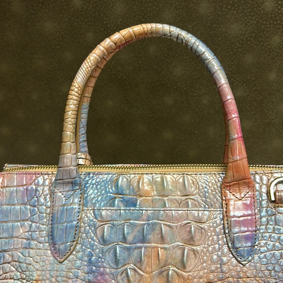 SOLD🔥🔥🔥Brahmin Caroline Croc-Embossed Leather Multicolor Satchel Shoulder Bag - Picture 14 of 15